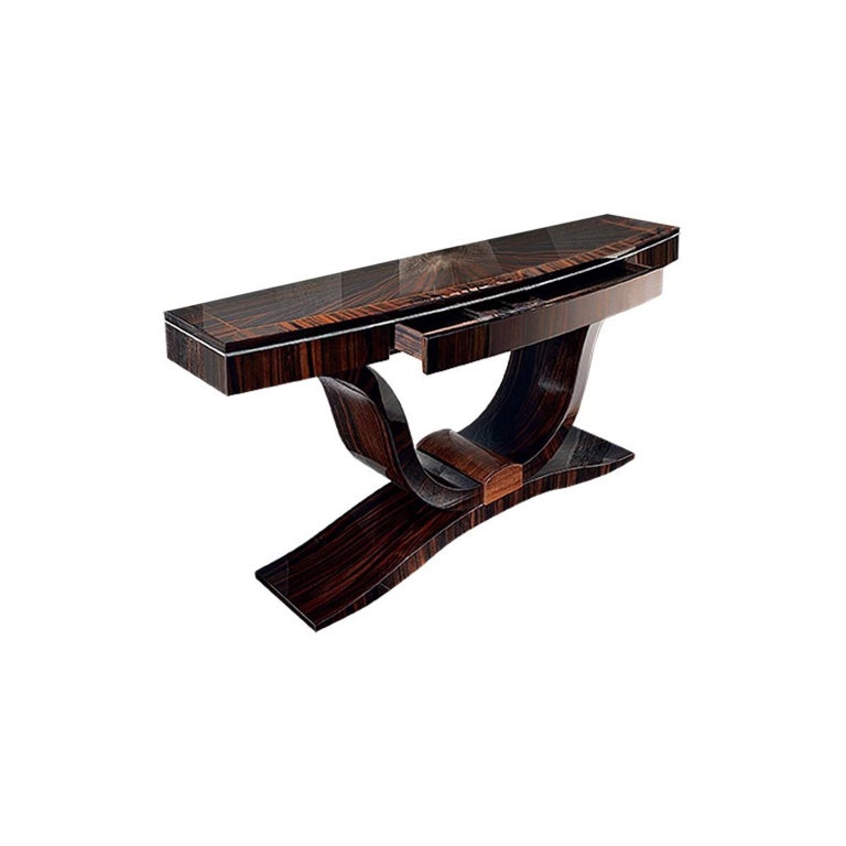 Giorgio Collection' Luna Ebony Macassar Wood High Gloss Italian Console  Table For Sale at 1stDibs