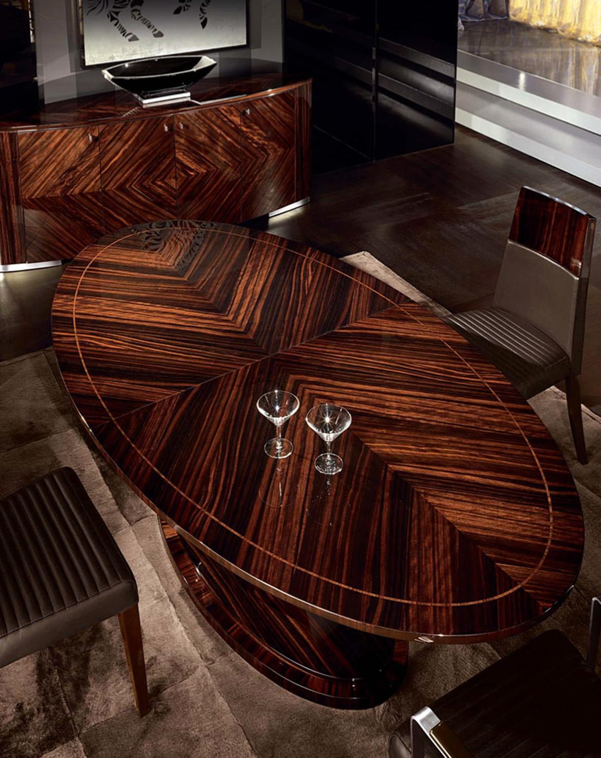 high gloss wood dining table