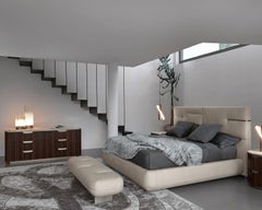 Giorgio Collection Italian Luxor Modular King Bed with panels in leather