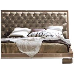Giorgio Collection Tufted Upholstered Leather Headboard King Bed Sunrise