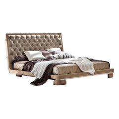Giorgio Collection Tufted Upholstered Leather Headboard King Bed Sunrise