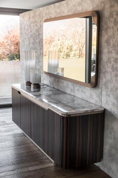 Giorgio Collection Luxor Buffet - Italienisches Sideboard aus Makassar Ebenholz Marmorplatte