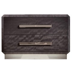 Giorgio Collection Makore Mahogany Wood Night Table High Gloss Finish