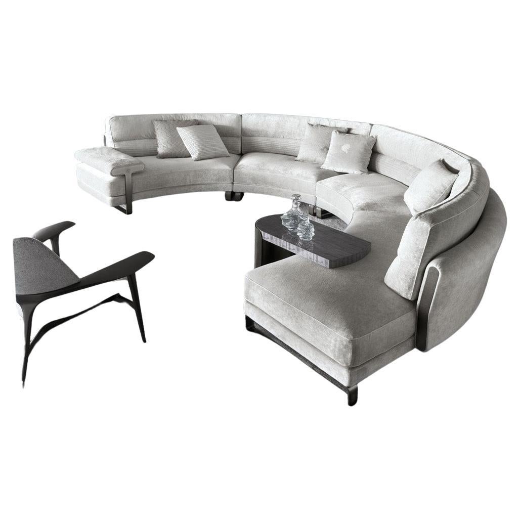 Giorgio Collection Mirage Curve Seidensamt-Sofa im Angebot