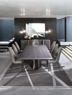 Italian Rectangular Dining Table with Black Marble Top - Mirage Collection