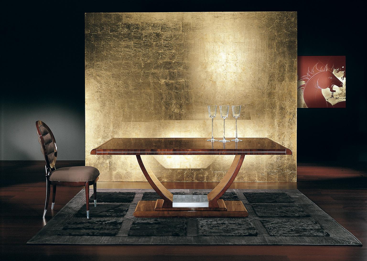 Hand-Crafted Giorgio Collection Monte Carlo Extendable Dining Table Sycamore Wood High Gloss For Sale