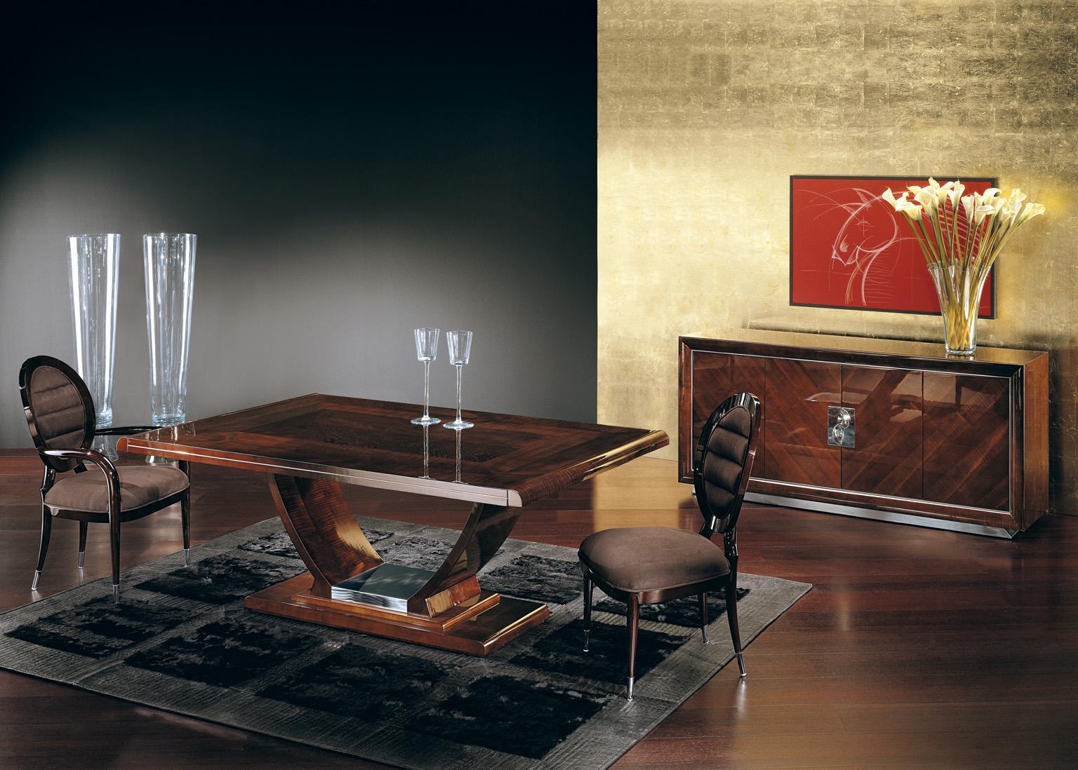 Contemporary Giorgio Collection Monte Carlo Extendable Dining Table Sycamore Wood High Gloss For Sale