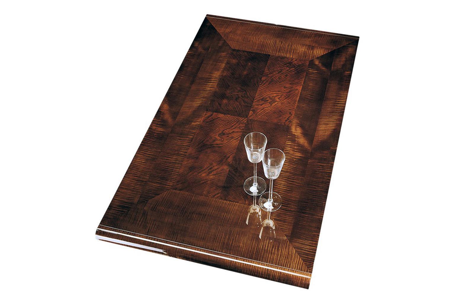 Steel Giorgio Collection Monte Carlo Extendable Dining Table Sycamore Wood High Gloss For Sale