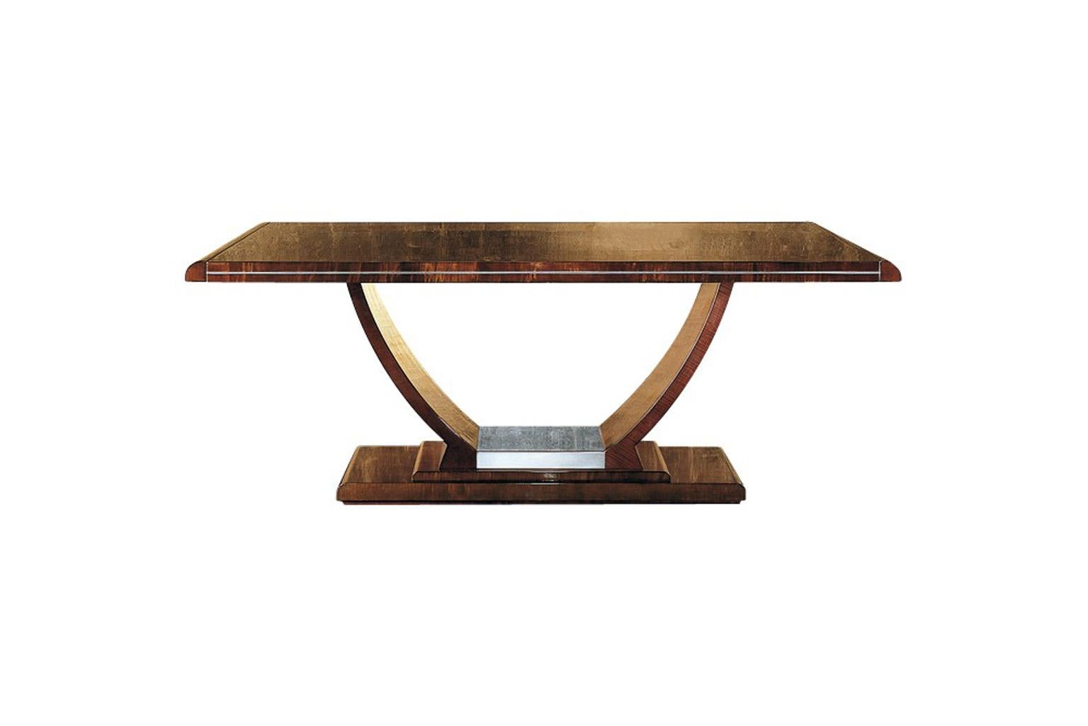 Giorgio Collection Monte Carlo Extendable Dining Table Sycamore Wood High Gloss For Sale 1