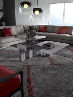 Giorgio Moonlight Triple Cocktail Table in Eucalyptus Veneer