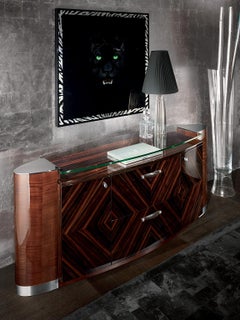 Giorgio Collection Office Ebony Makassar Credenza