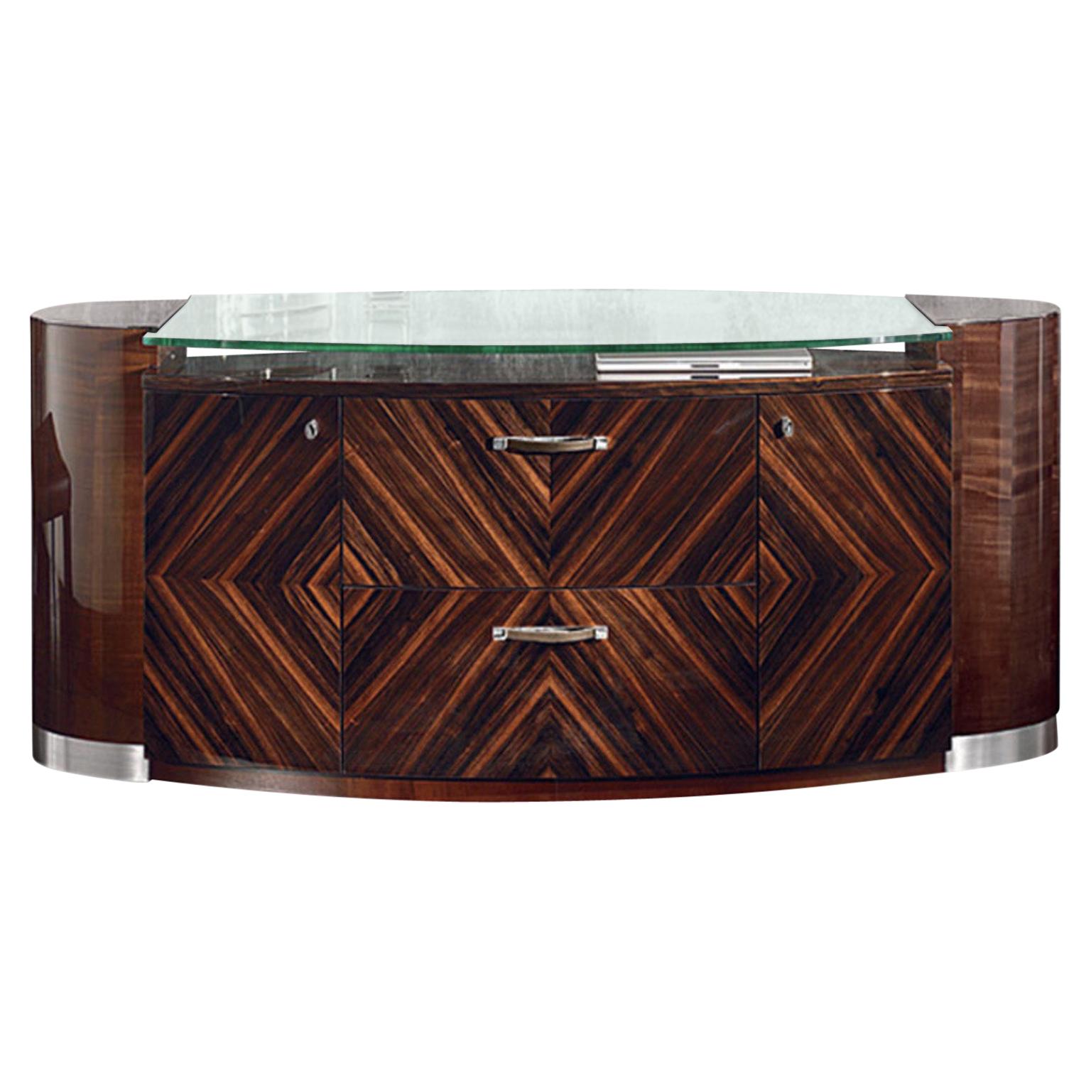 Giorgio Collection Office Ebony Makassar Credenza For Sale