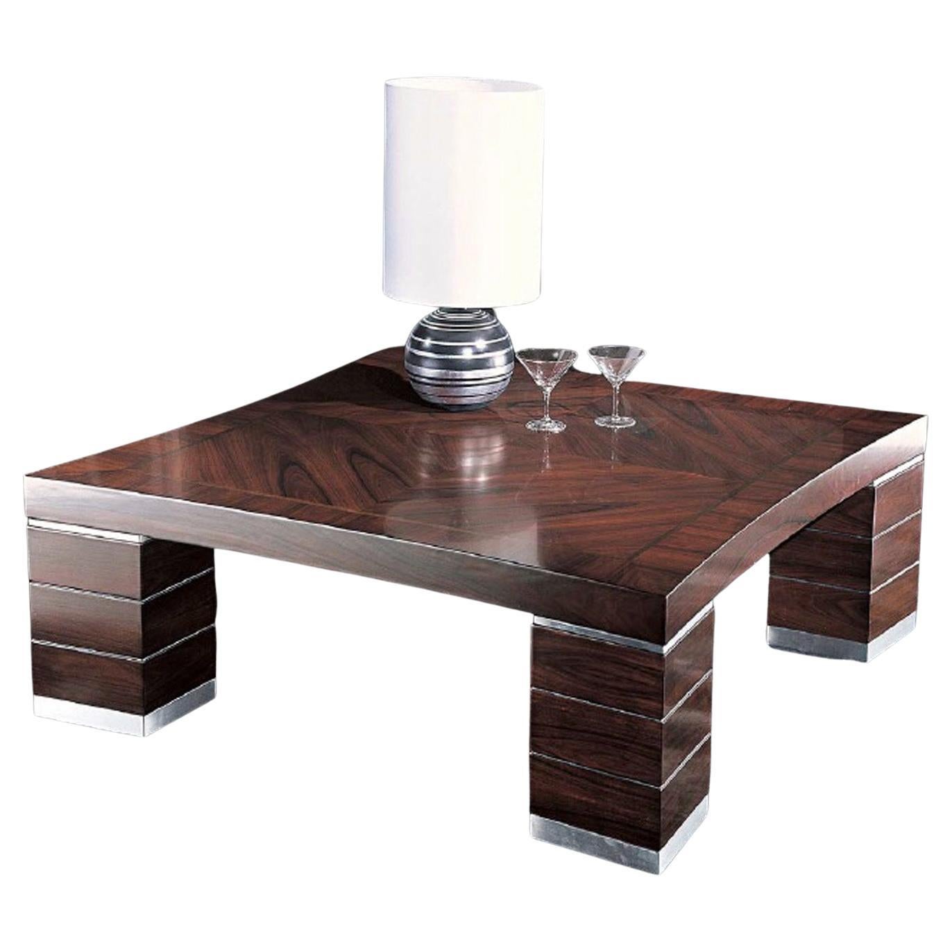 Giorgio Collection Paradiso Brazilian Rosewood Cocktail Coffee Table SatinFinish For Sale