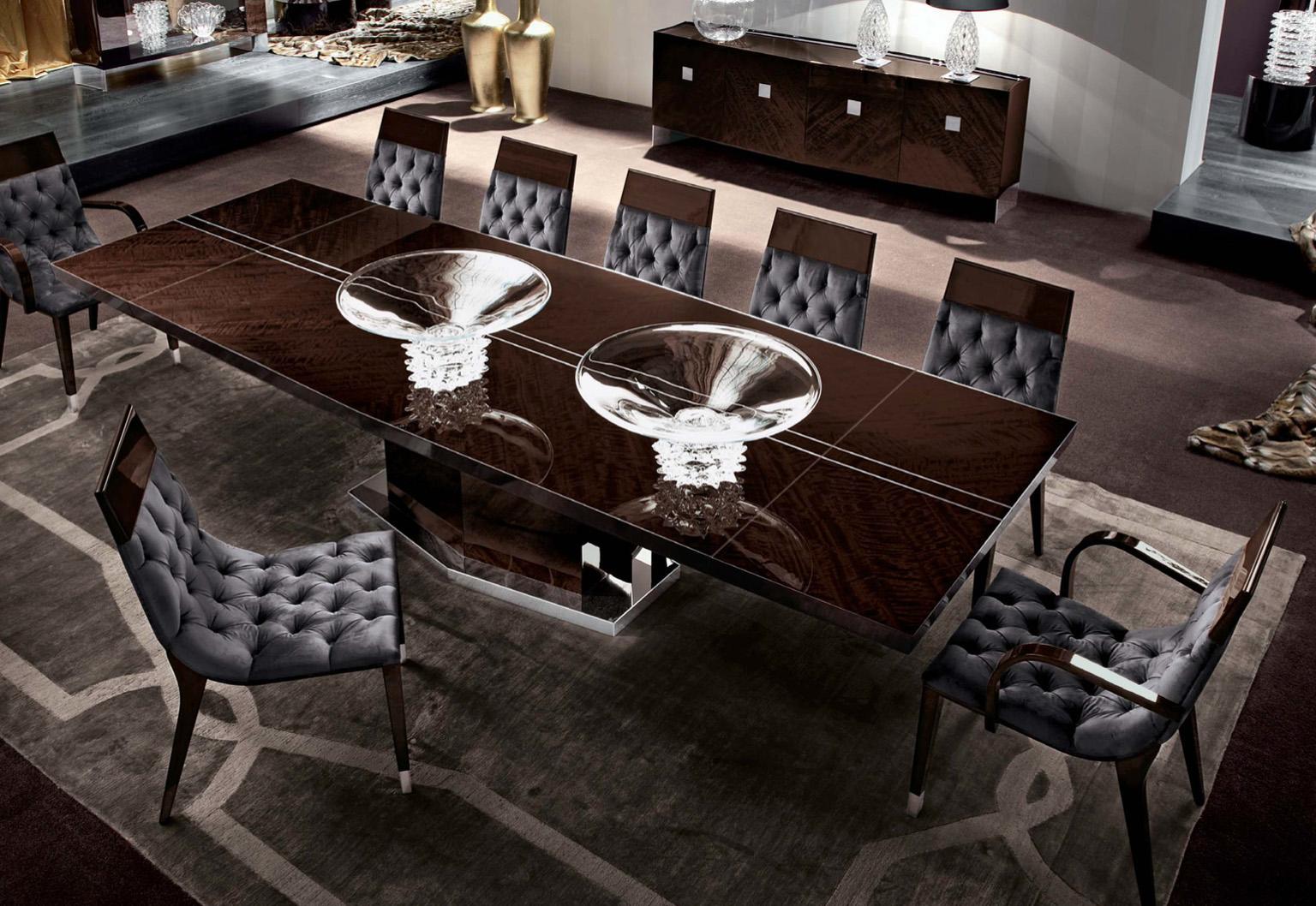 high gloss wood dining table