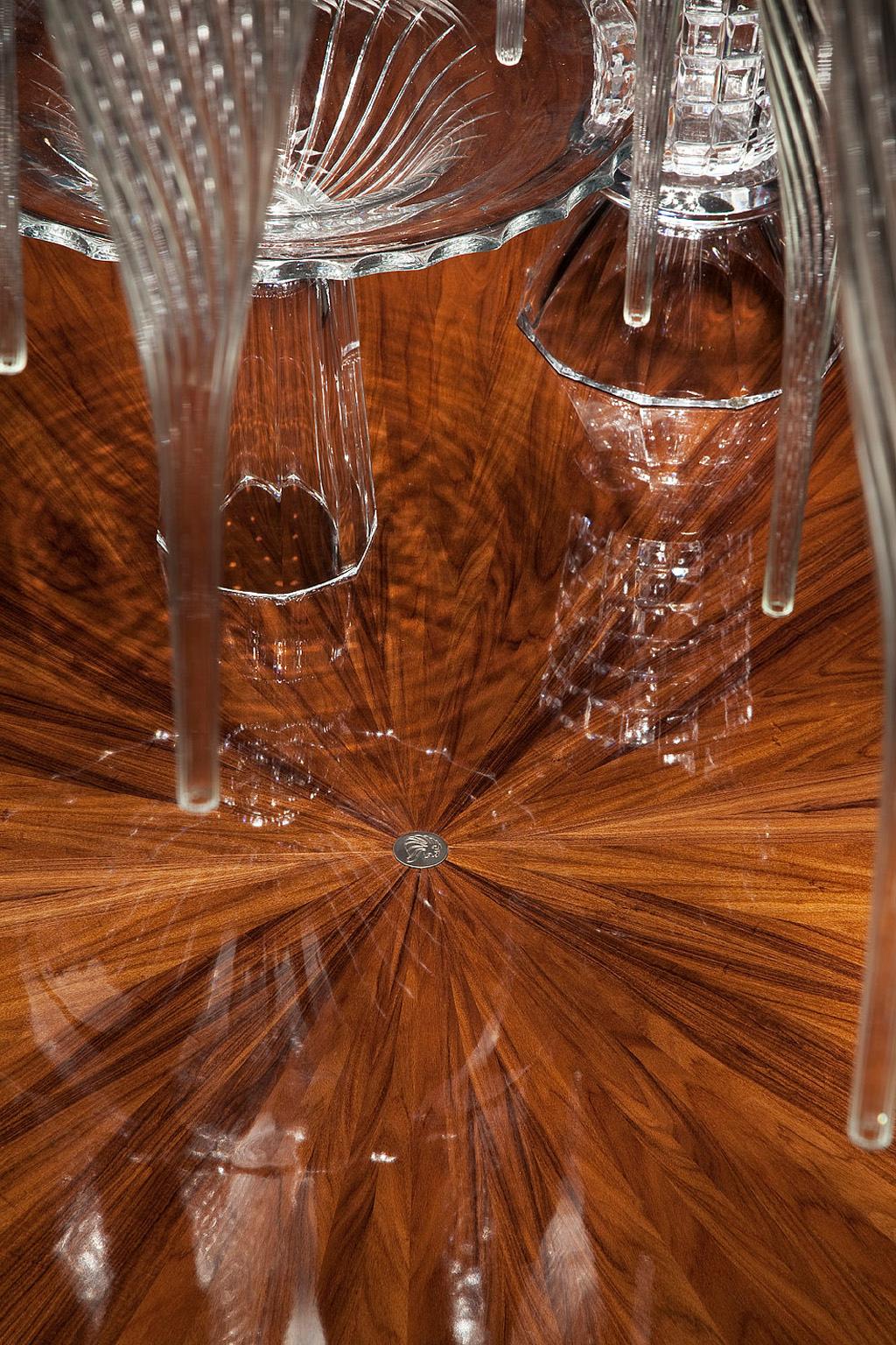 Art Deco Giorgio Collection Rectangular Table in Brazilian Rosewood High Gloss Finish