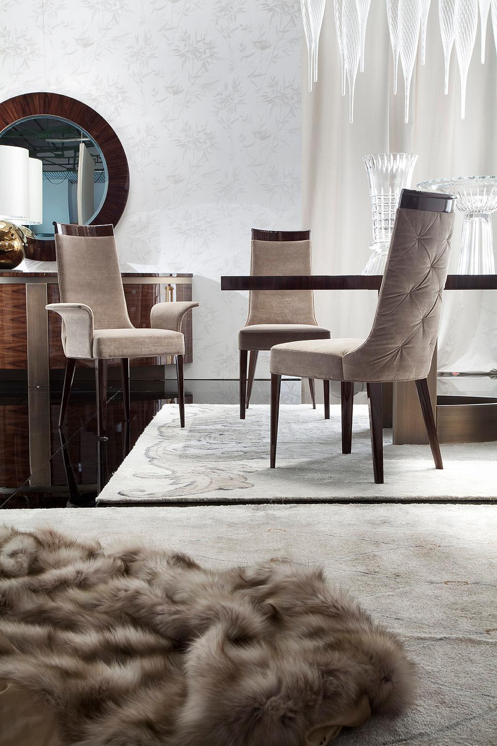 Hand-Crafted Giorgio Collection Rectangular Table in Brazilian Rosewood High Gloss Finish