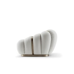 Giorgio Collection Tresor Italian Leather Curved Occasional Chair