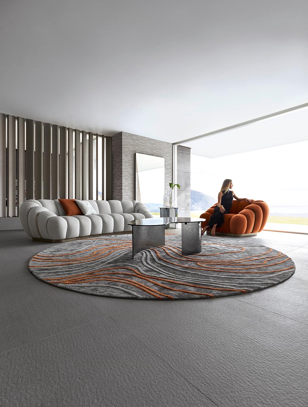 Bronzo Tresor Collection di Giorgio Collection è una sedia da ufficio in pelle italiana curvata. in vendita