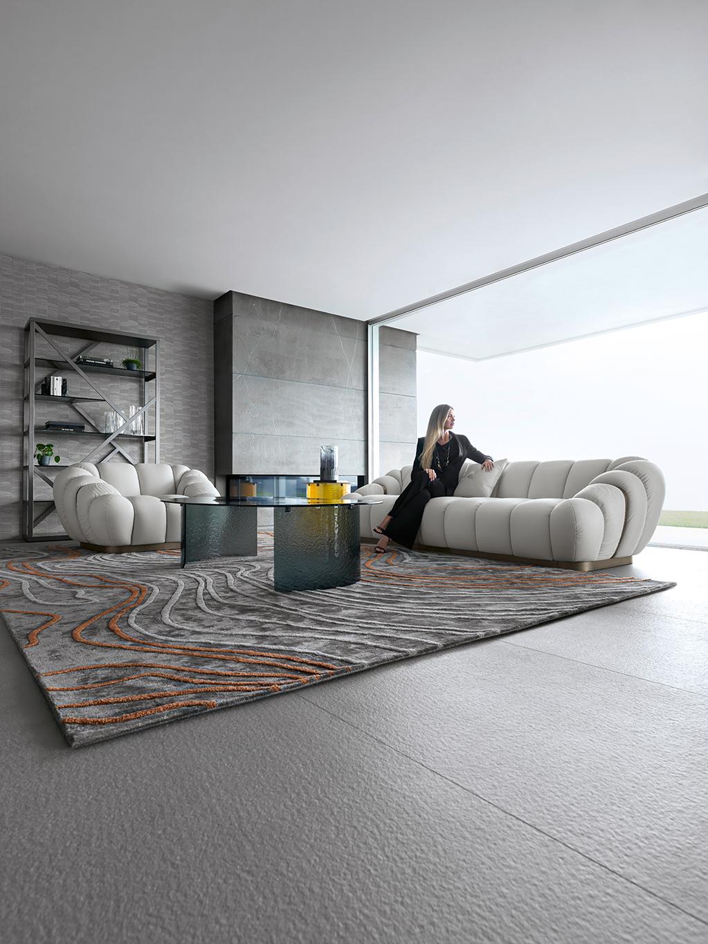 Tresor Collection di Giorgio Collection è una sedia da ufficio in pelle italiana curvata. in vendita 1