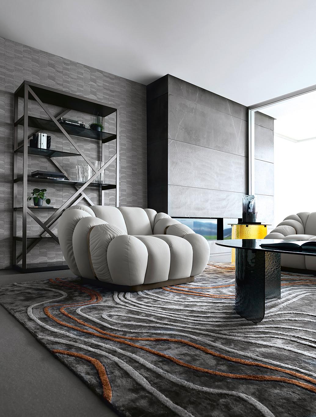 Tresor Collection di Giorgio Collection è una sedia da ufficio in pelle italiana curvata. in vendita 2