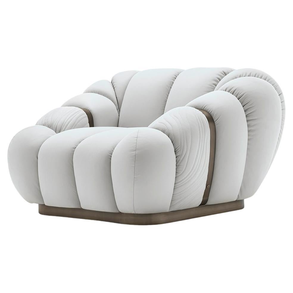 Giorgio Collection Tresor Italian Leather Curved Occasional Chair