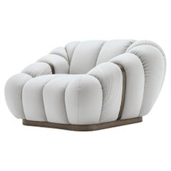 Giorgio Collection Tresor Italian Leather Curved Occasional Chair