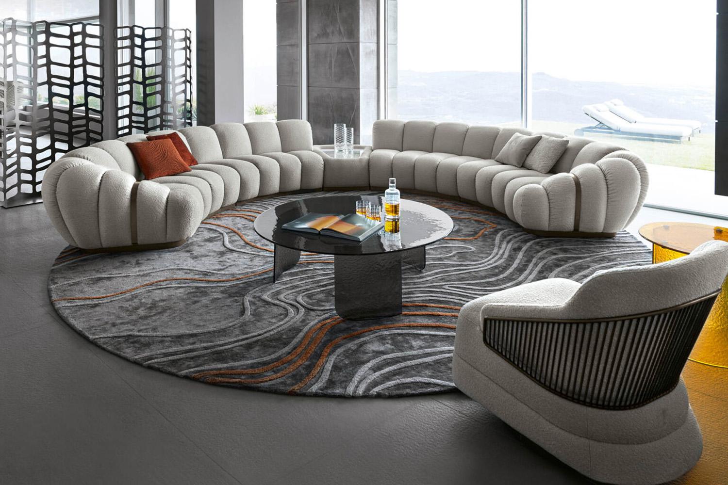 Italiano Tappeto rotondo piccolo Tresor Collection Giorgio Collection in vendita