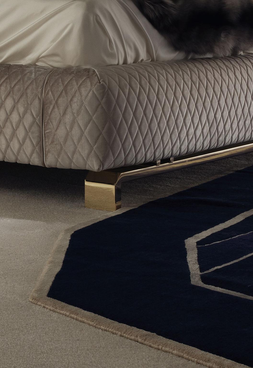 Cabecero de terciopelo acolchado plisado para cama King Size Giorgio infinity tapizada Hecho a mano en venta