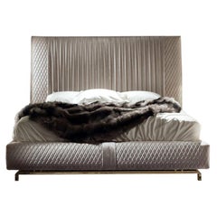 Giorgio infinity Upholstered King Size Bed Pleated Quilted Velvet Headboard