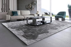 Giorgio Valerius Rectangular Carpet, Hand-Crafted Viscose, Italy