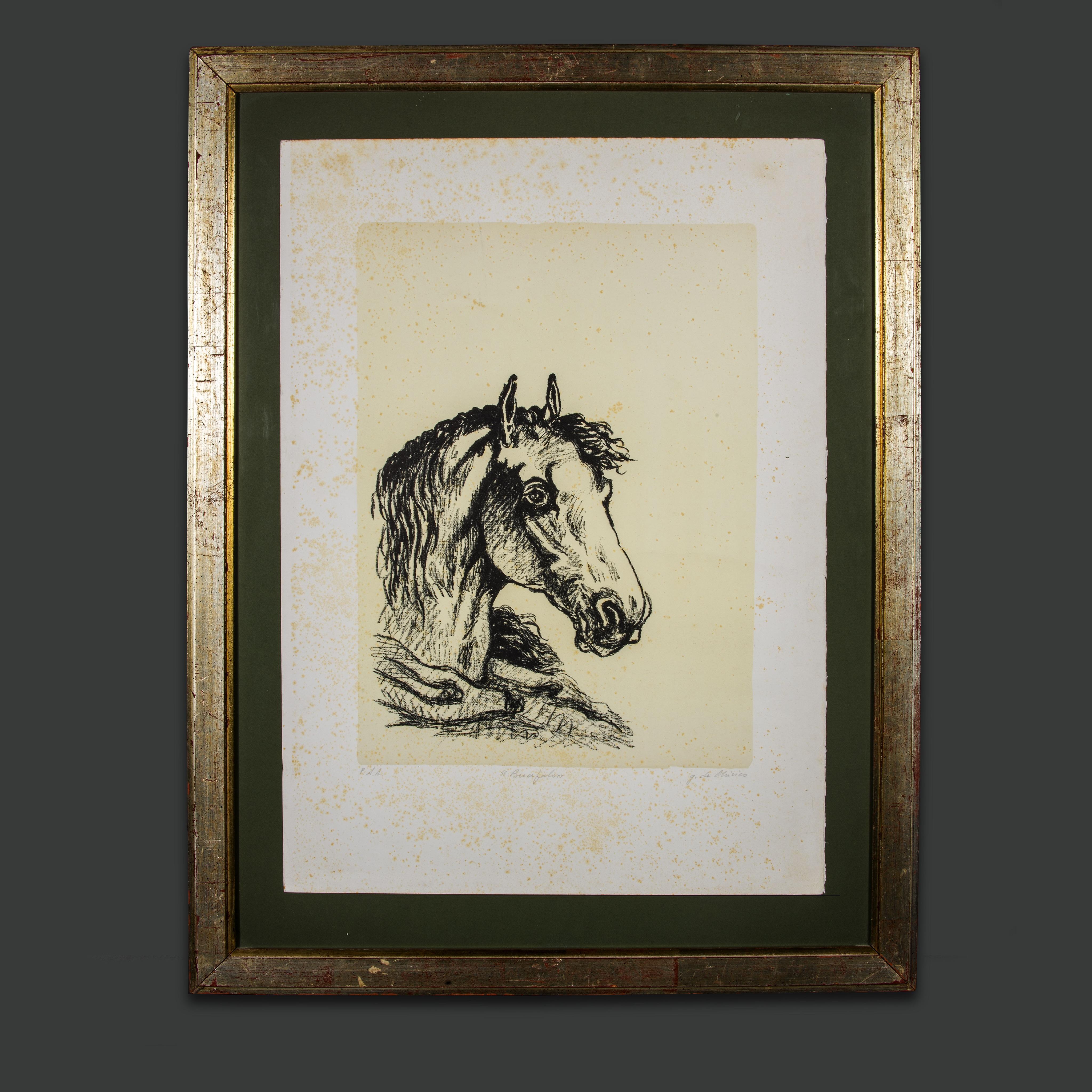 Legno Giorgio De Chirico 1960 Litografia originale firmata in vendita