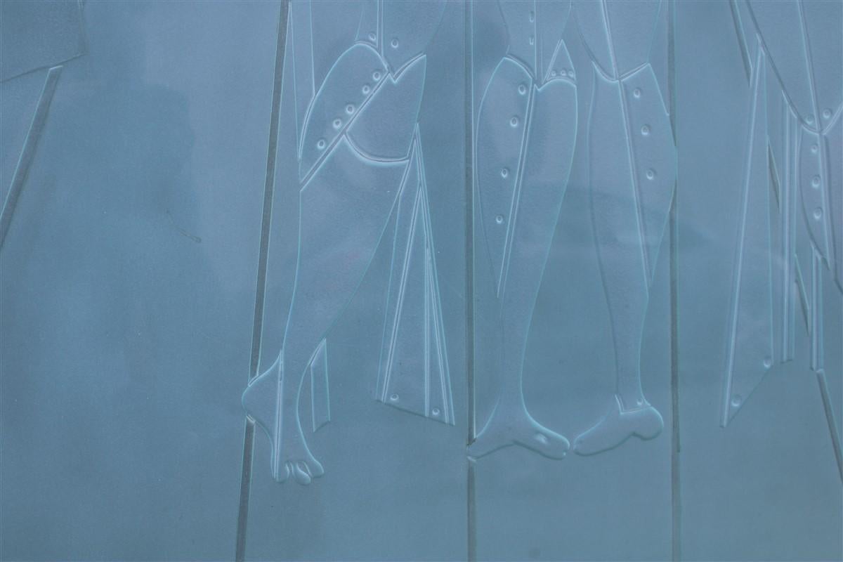 Giorgio De Chirico Gran losa de vidrio grueso grabada con Ettore y Andromaca Moderno en venta
