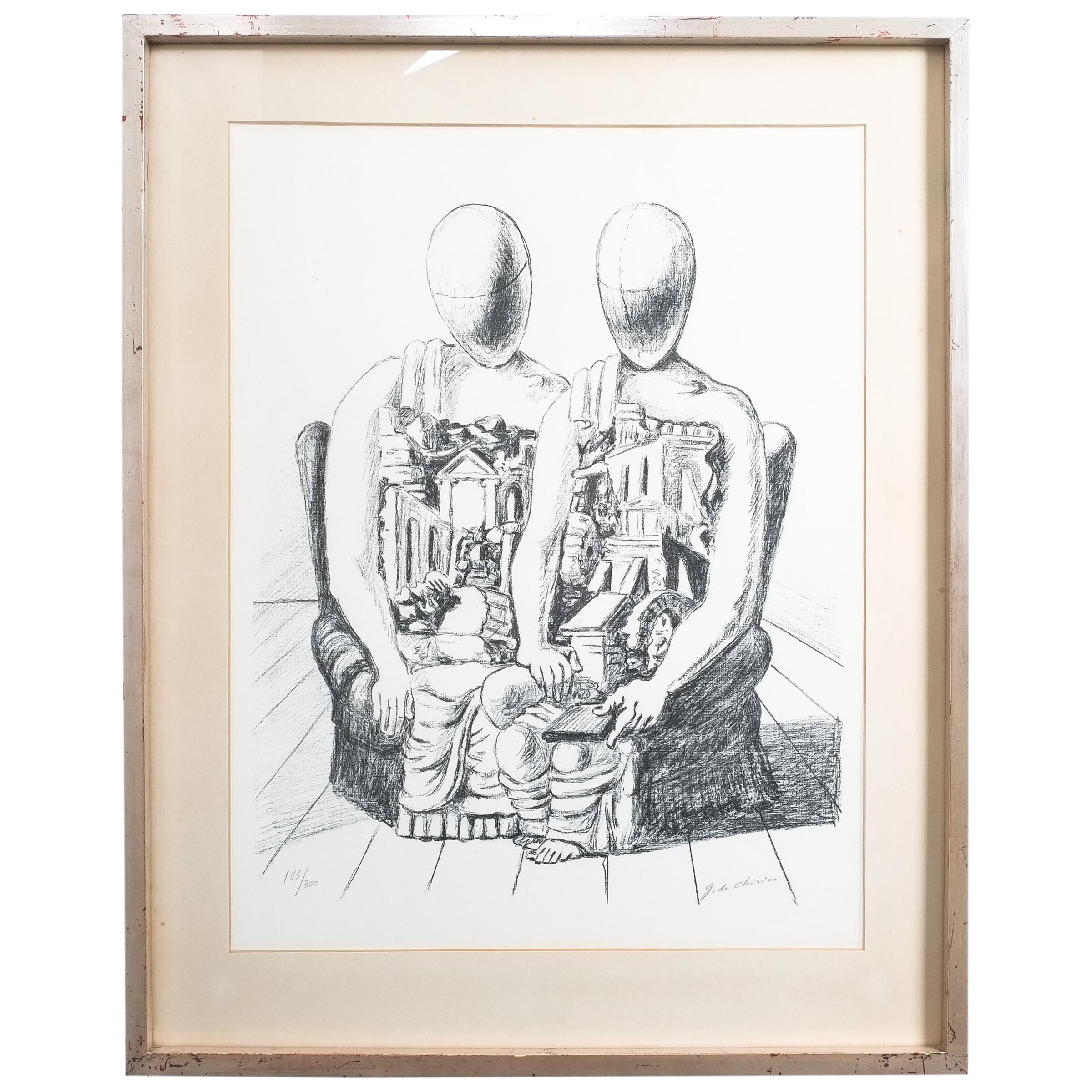 Lithographie « Li Archeologico » de Giorgio De Chirico, 1970