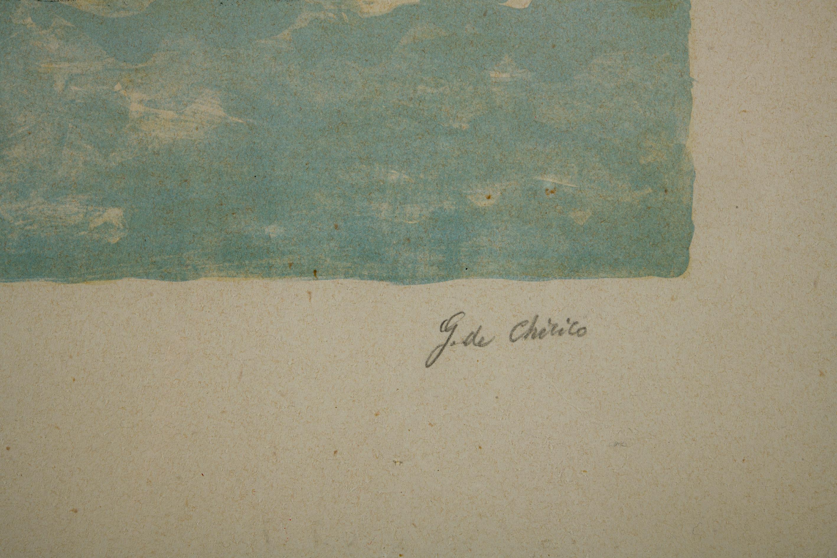 Giorgio De Chirico Original signierte und nummerierte farbige Radierung, Original  (Moderne) im Angebot