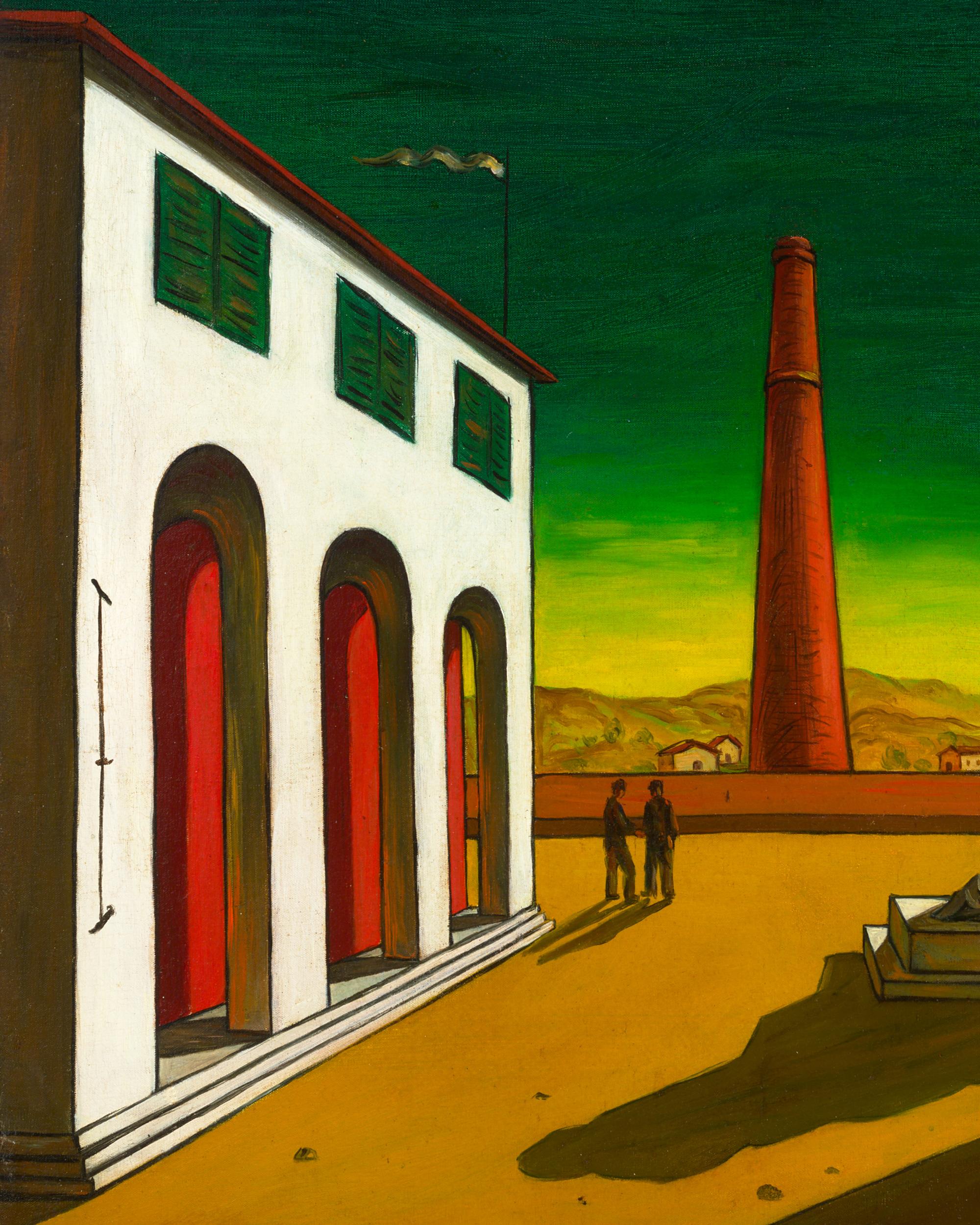 Piazza d'Italia von Giorgio de Chirico (Post-Impressionismus), Painting, von Giorgio De Chirico