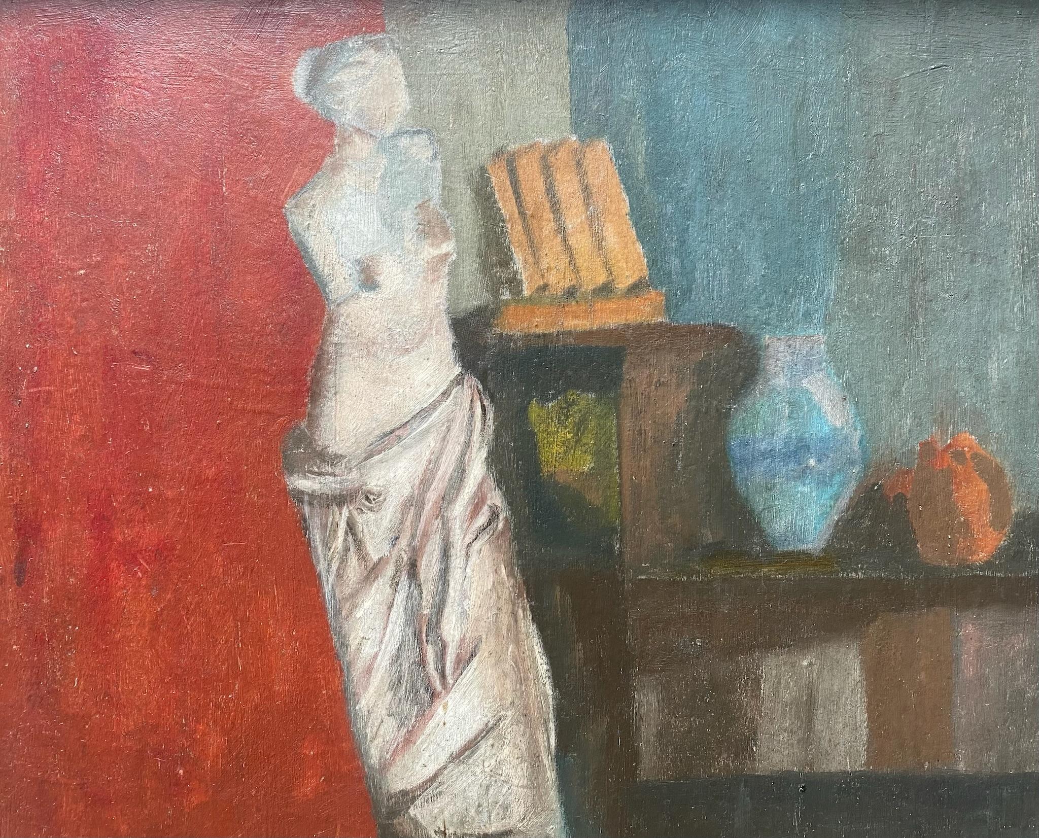 Although I have no proof whatsoever, I like to think that this remarkable picture might have been painted by a young Georgio de Chirico shortly after his arrival in France in 1911. It is certainly in keeping with the artist's work, but is