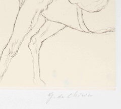 Cavallo e Trovatore - Original Etching by Giorgio De Chirico - 1969