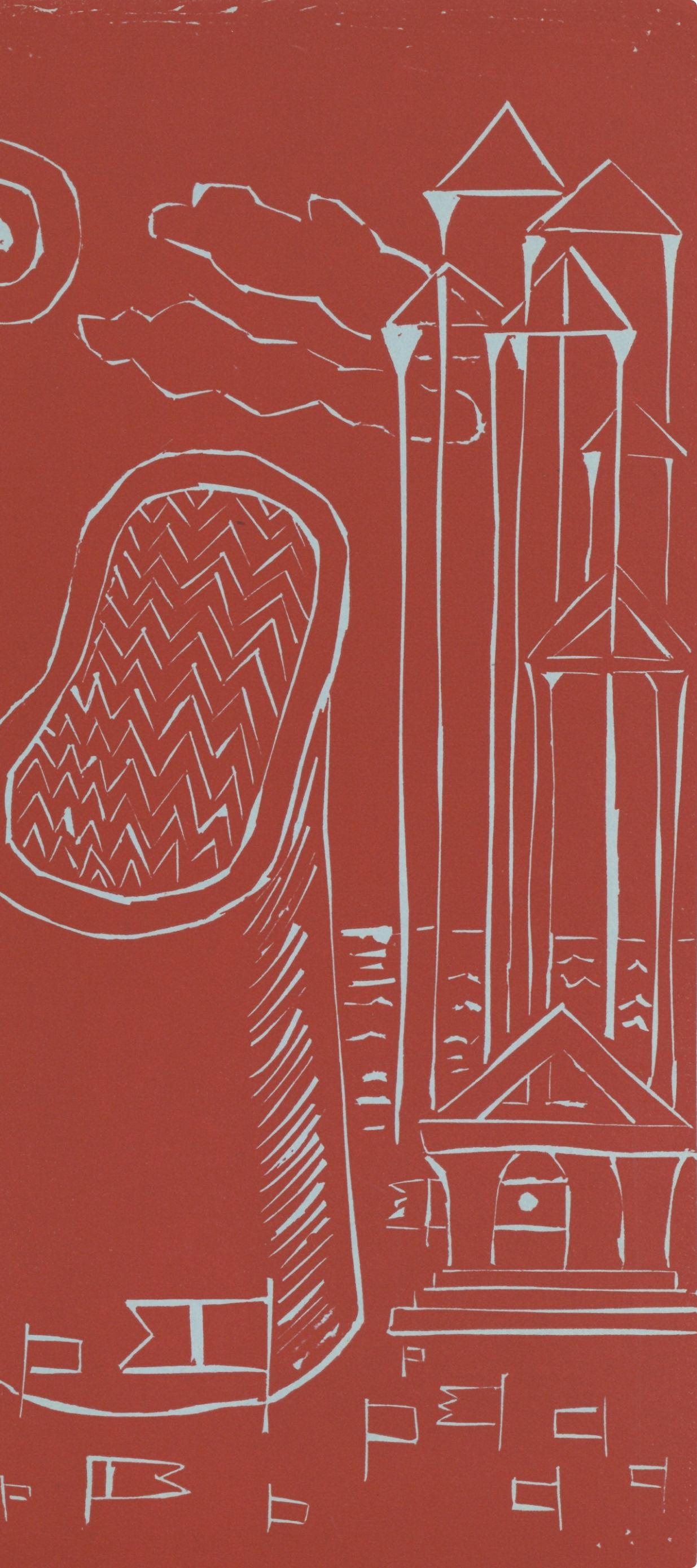de Chirico, Composition, XXe Siècle (after) - Brown Abstract Print by Giorgio De Chirico