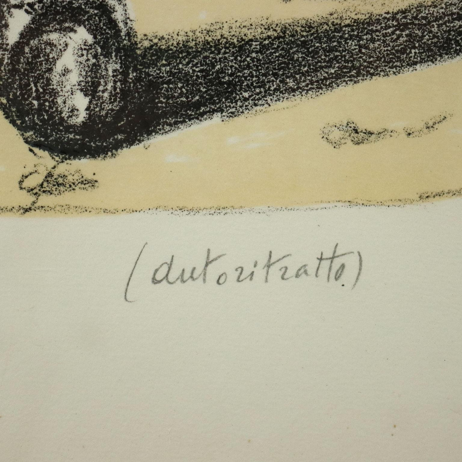 Giorgio De Chirico ( 1888 – 1978 ) – Autoritratto – hand-signed lithograph –1970 For Sale 6