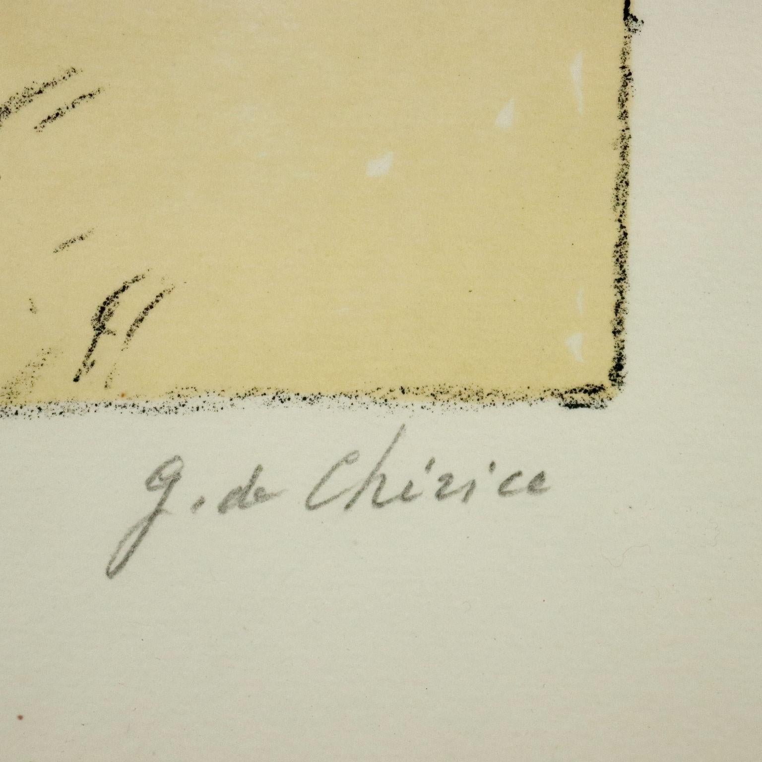 Giorgio De Chirico ( 1888 – 1978 ) – Autoritratto – hand-signed lithograph –1970 For Sale 8