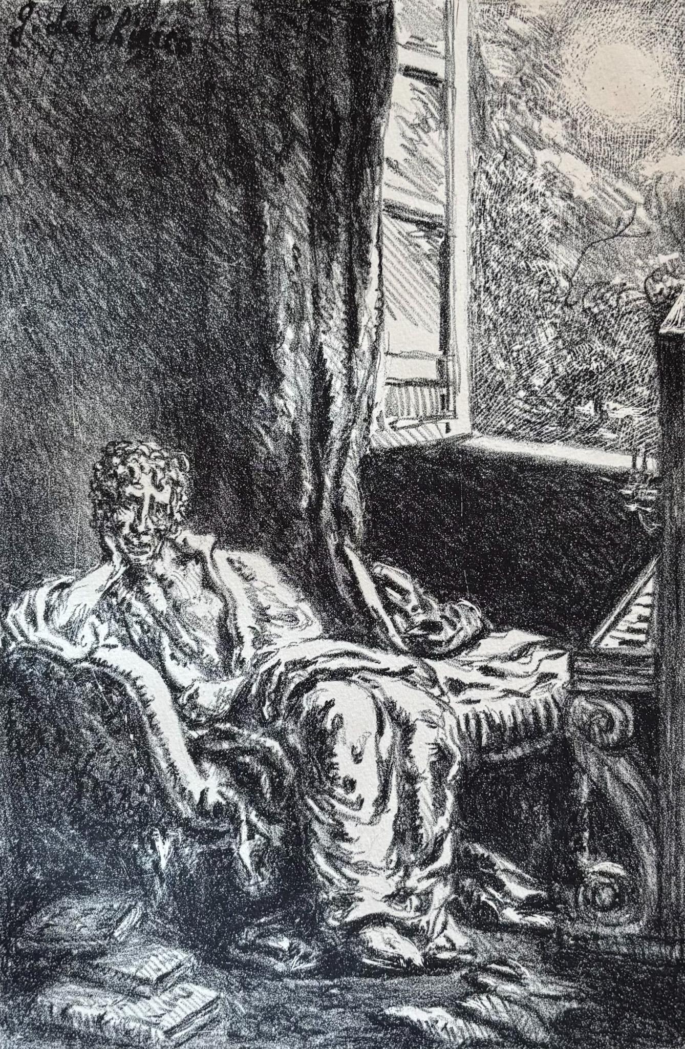 Giorgio De Chirico  (1888-1978) - Bruno Barilli - Lithograph on paper - 1948 For Sale 2
