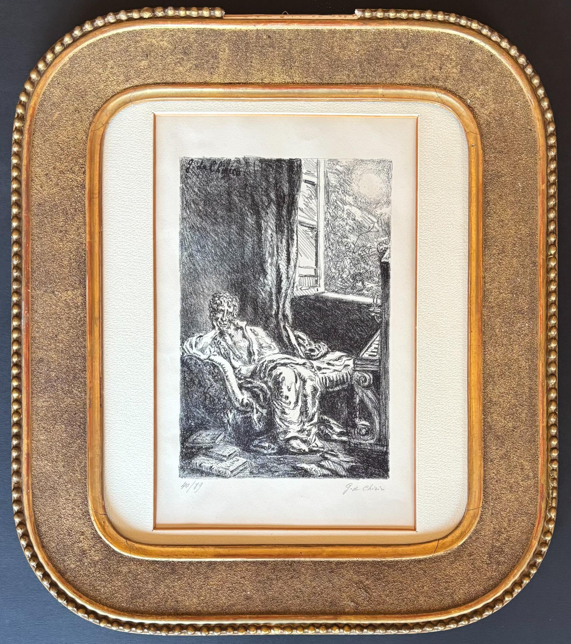 Giorgio De Chirico  (1888-1978) - Bruno Barilli - Lithograph on paper - 1948 For Sale 6