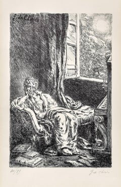 Giorgio De Chirico  (1888-1978) - Bruno Barilli - Litografía sobre papel - 1948