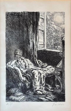 Giorgio De Chirico  (1888-1978) - Bruno Barilli - Litografía sobre papel - 1948