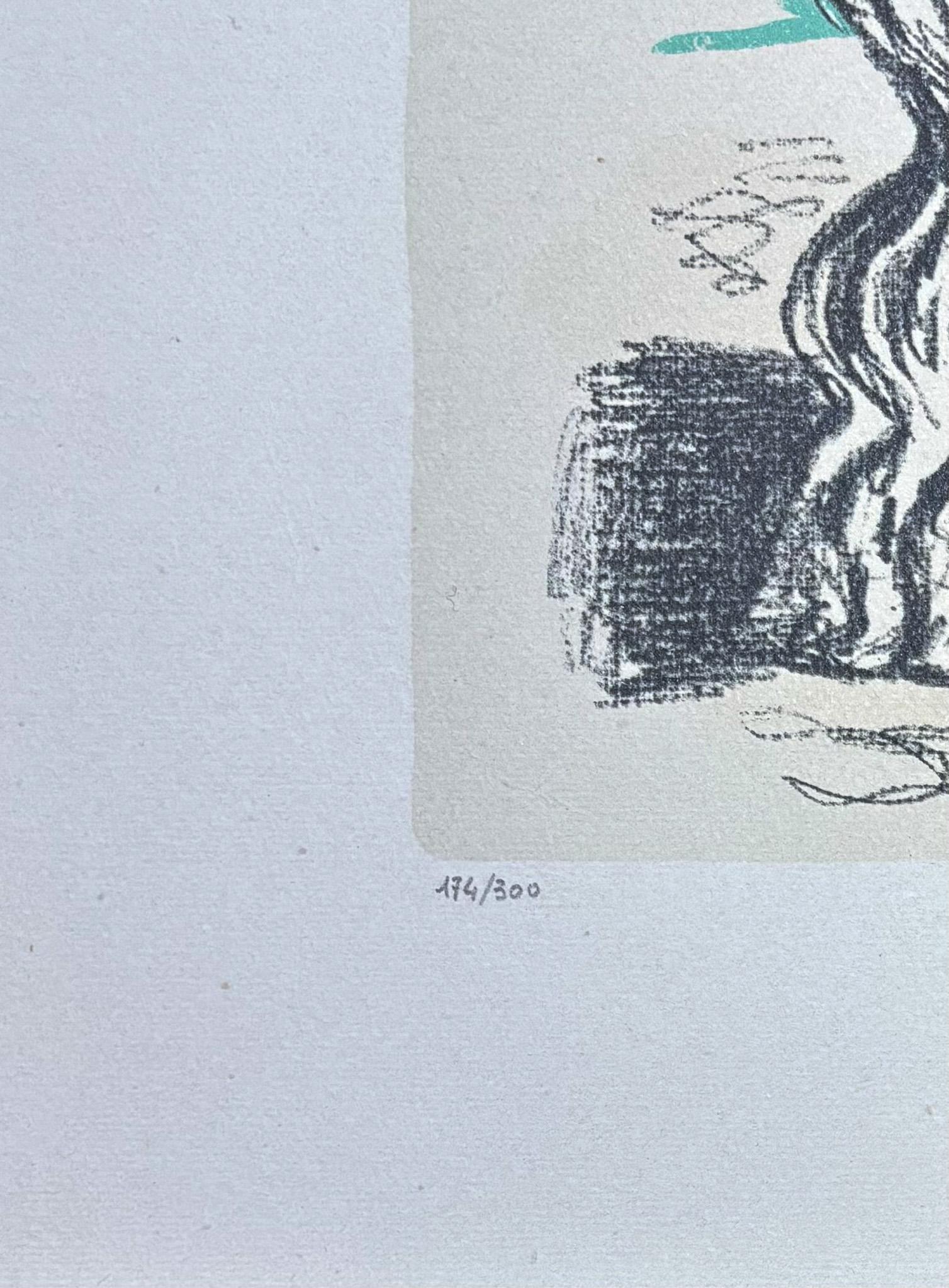 Giorgio De Chirico (1888-1978) - Cavalli sulla spiaggia - Lithographie en 8 couleurs en vente 5