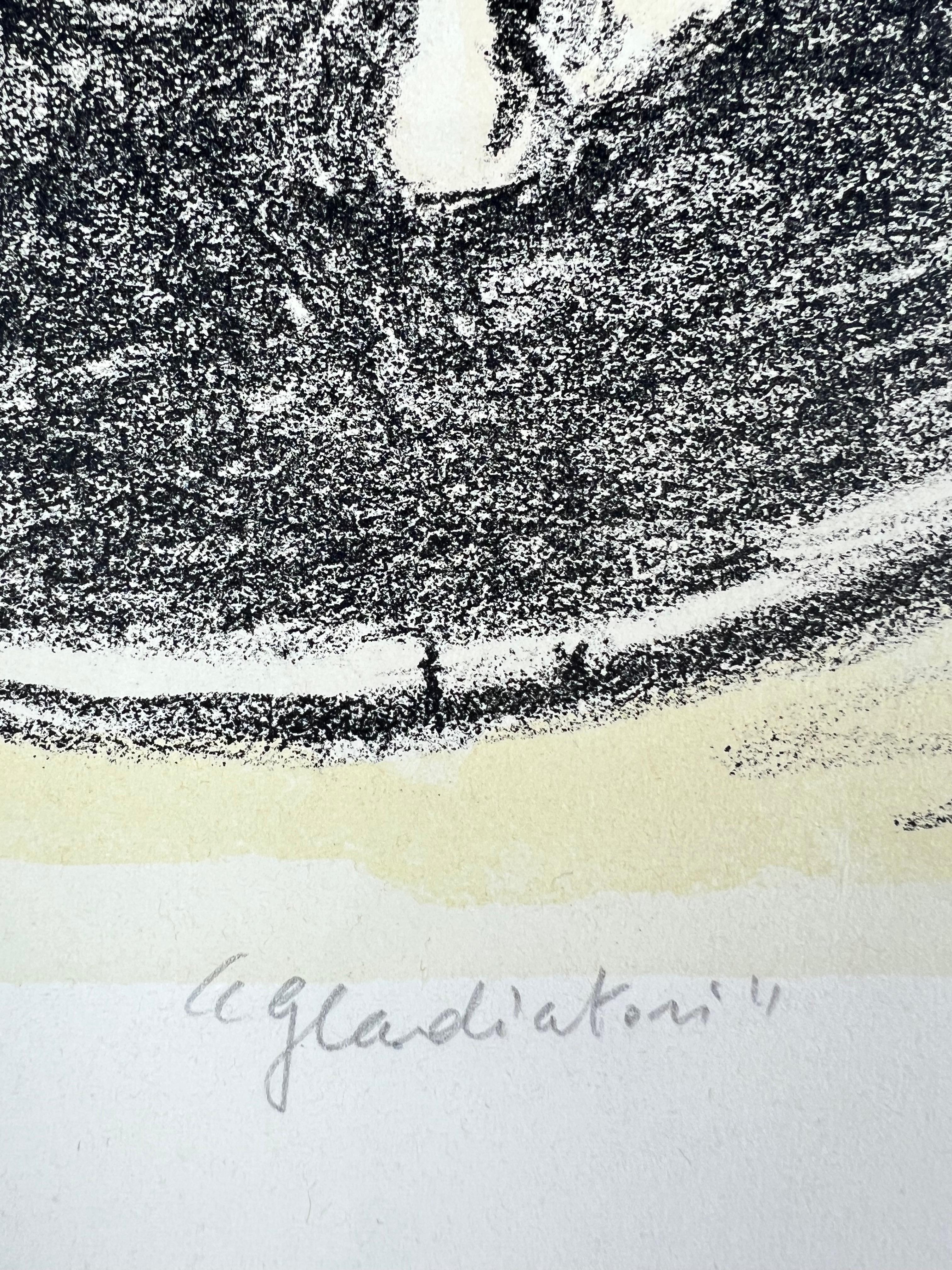 Giorgio De Chirico ( 1888 – 1978 ) – Gladiatori – hand-signed lithograph – 1969 4