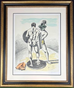 Giorgio De Chirico ( 1888 – 1978 ) – Gladiatori – hand-signed lithograph – 1969