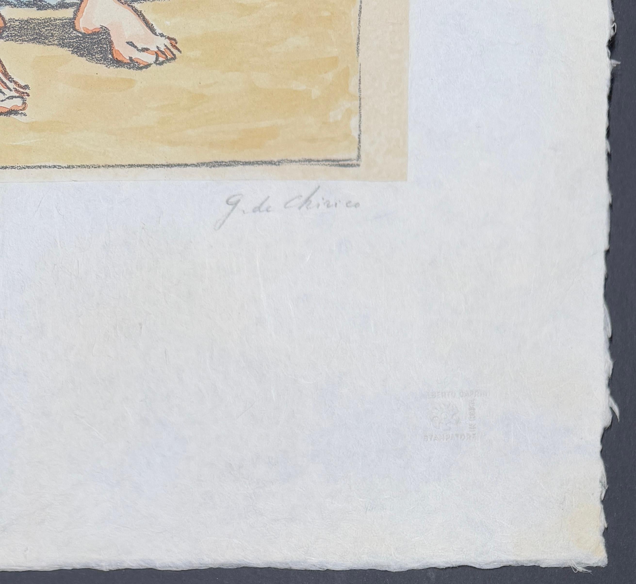 Giorgio De Chirico (1888-1978) - I danzatori - Lithographie handkoloriert vom Künstler im Angebot 7