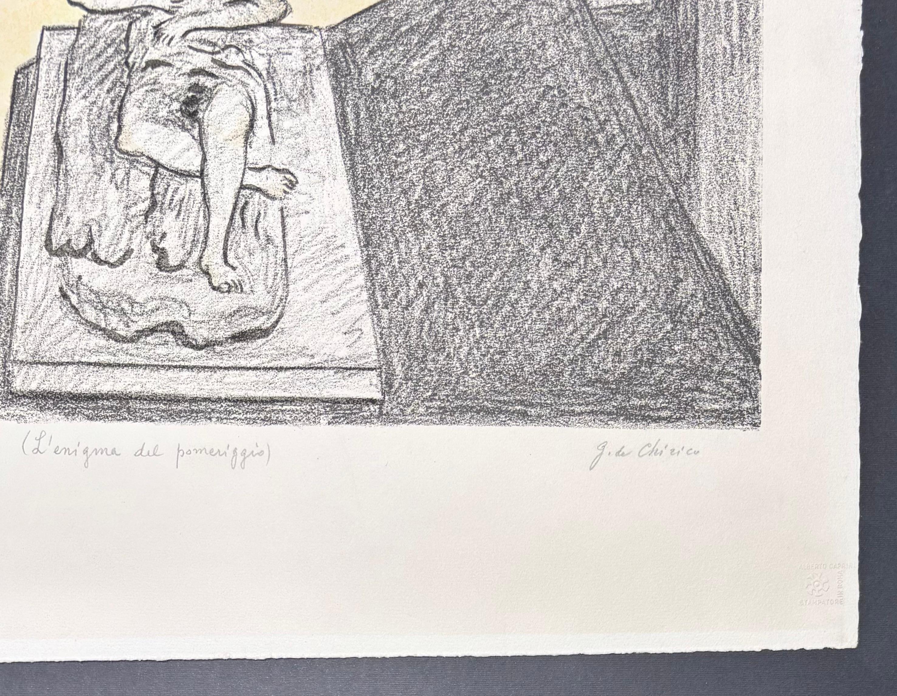 Giorgio de Chirico (1888-1978) – L’enigma del pomeriggio – 8-color lithography For Sale 2