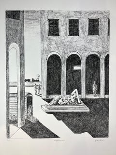 Giorgio De Chirico ( 1888 1978 ) Malinconia, handsignierte Lithografie, 1972